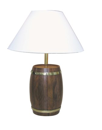 Lampe marine Tonneau - électrique 230V en laiton-bois - Luminaires & lampes