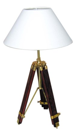 lampe trépied - Lampe en bois-laiton - électrique 230V - Luminaires & lampes