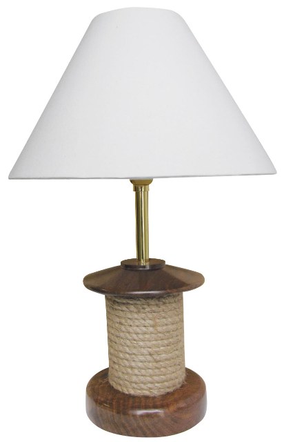 Lampe avec cordage en bois - électrique 230V - Luminaires & lampes